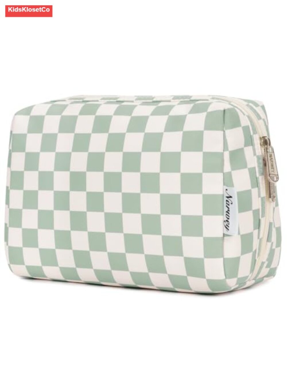 Large Checkered Makeup Bag Travel Cosmetic Organizer Toiletry with Compartments